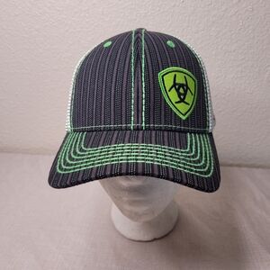 Ariat Lime green and black stripe clark hat